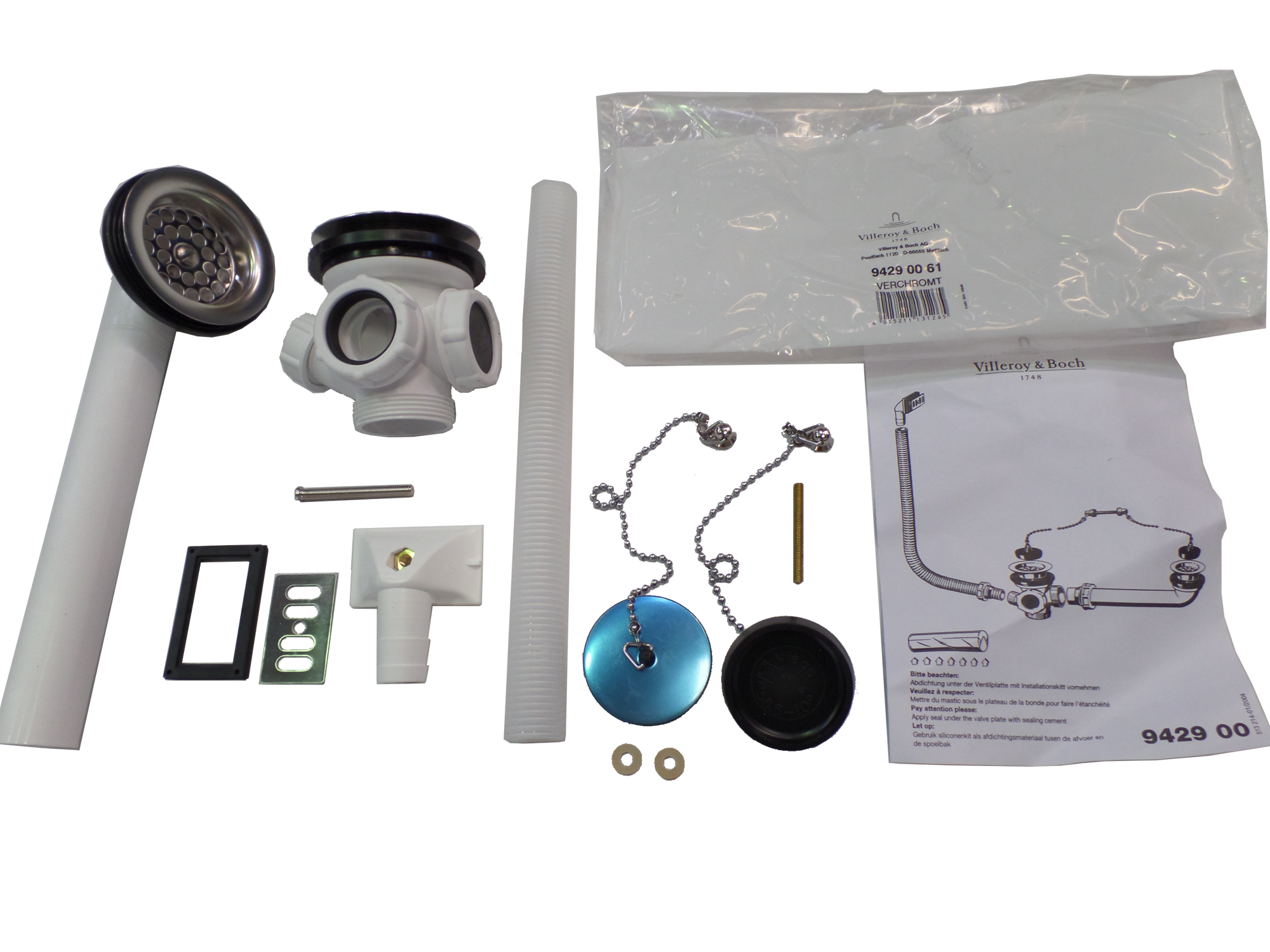 Villeroy & Boch Accessoires Garniture de trop-plein, 211x283x86.5mm, Chromé